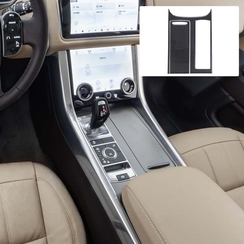 Soft Carbon Fiber Car Center Console Gear Shift Panel Cover Trim Sticker Accessories For Land Rover Range Rover Sport 2018-2022