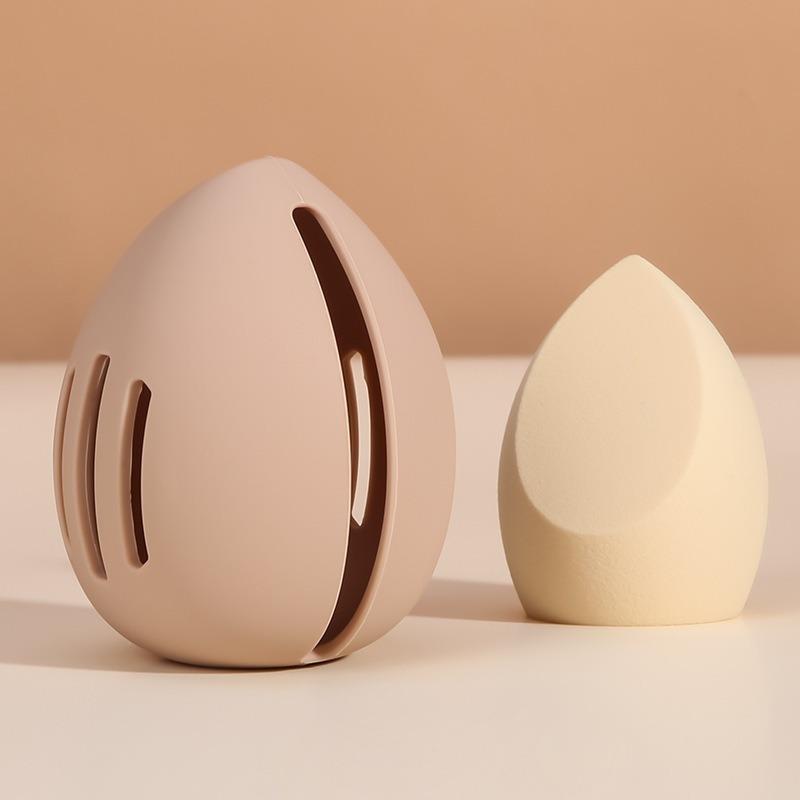 1pc Silicone Beauty Egg Storage Bag Storage Box Dust Proof and Breathable Powder Puff Portable Storage Case Storage Bag