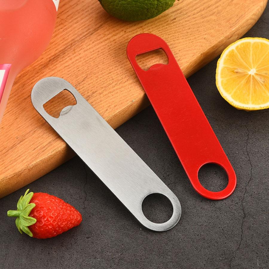 Flat Stainless Steel Beer Opener Portable Drink Bottle Opener Household Bar Accessory for Beer Soda Bottle Opening