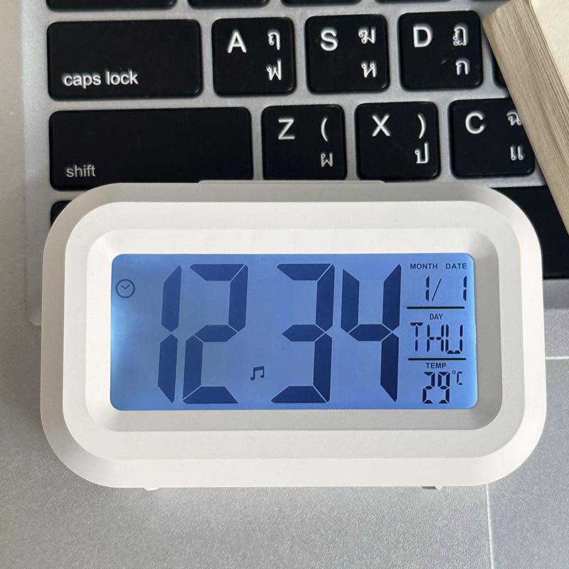 Charming Multifunctional Luminous Alarm Clock for Students - Compact Creative Bedside Clock with Snooze Feature