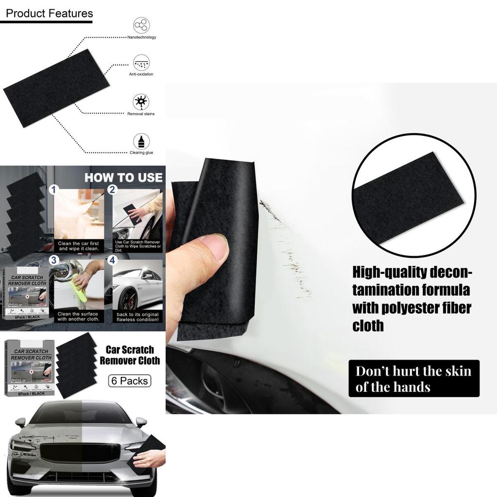 Nano Shine Car Scratch Cloth Scratch Stain Cleaning Care 6 Pack Box