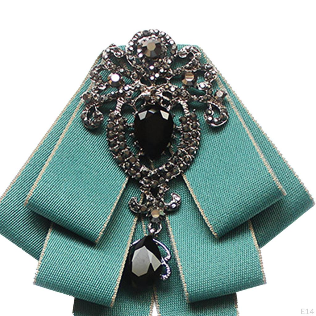 Bow Tie for Women Bowknot Necktie Vintage College Style Elegant Ribbon Formal Fashion Brooch Pin