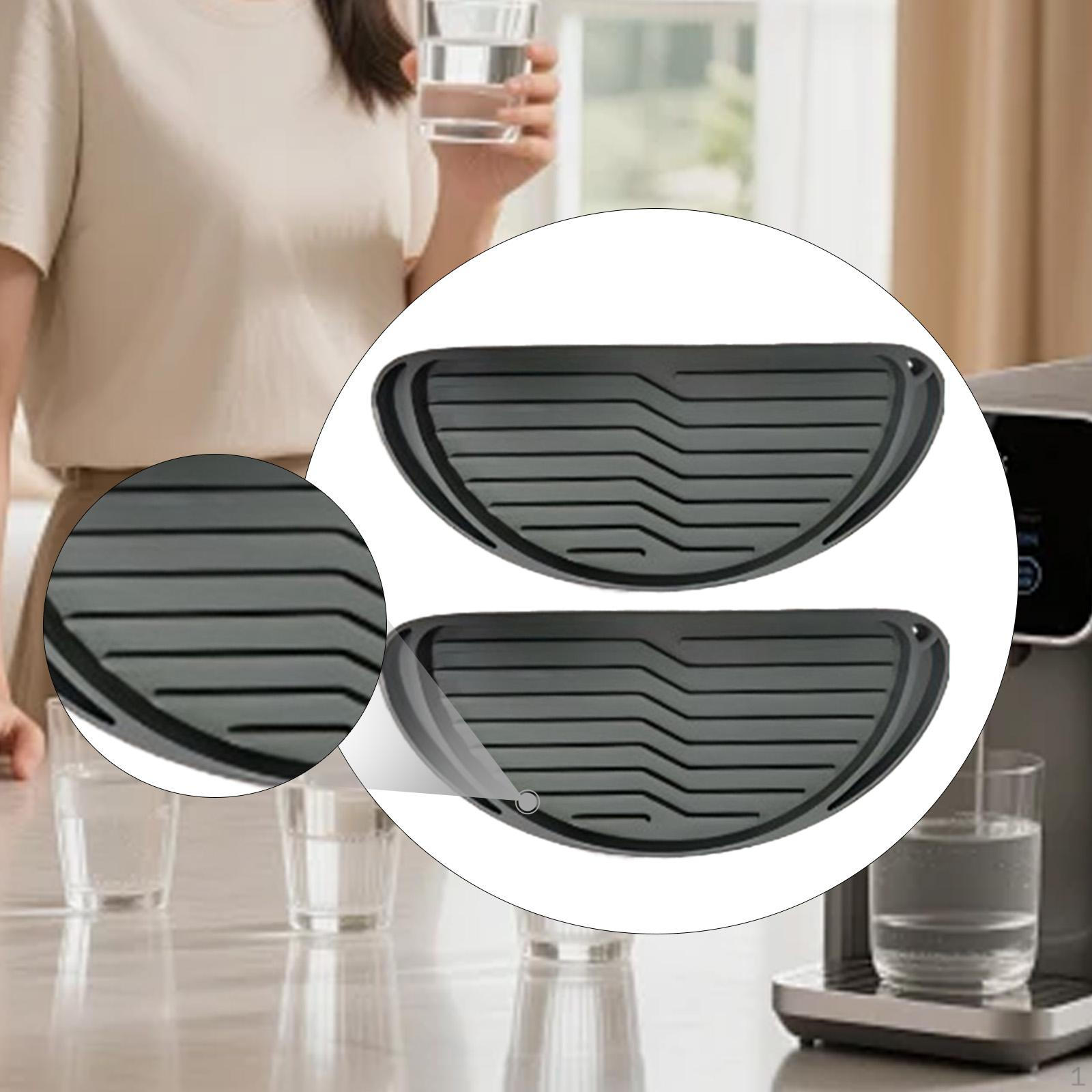 

2x Коврик-поддон для сбора капель для холодильника для кухни, многоразовый, черный, аксессуары для холодильника, коллектор, протектор