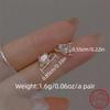 Mini Delicate 925 Silver Hypoallergenic Stud Earrings With Heart Planet Design Zircon Inlaid Pretty Valentine's Day