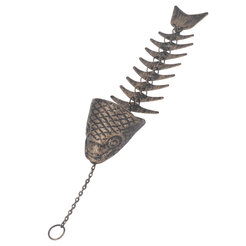 Fishbone Wind Chimes Relaxation Sound Beautiful Melody Iron Hanging Ornament for Home Decoration