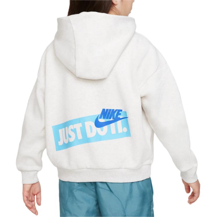 Nike Hoodie With Logo Print Pocket And Hood Kids Hoodies White DX5142-051