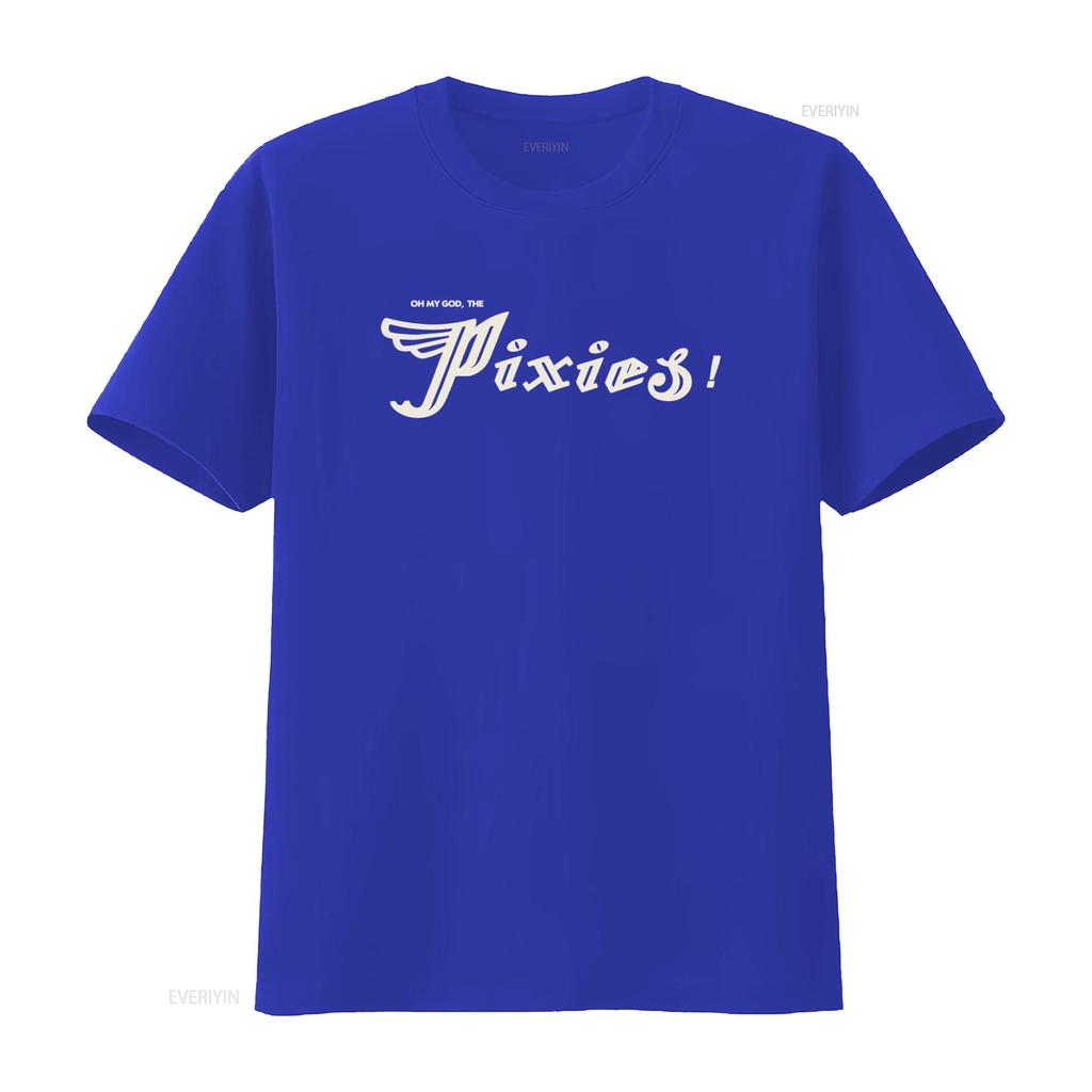 Oh My God The Pixies Band Logo Print T Shirt Black Fashionable Rock Music Fan vintage Washed Comfortable Soft fashion Casual