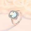 Oval Zircon Ring Living Ring Exaggerated Personality Jewelry Female Open Ring