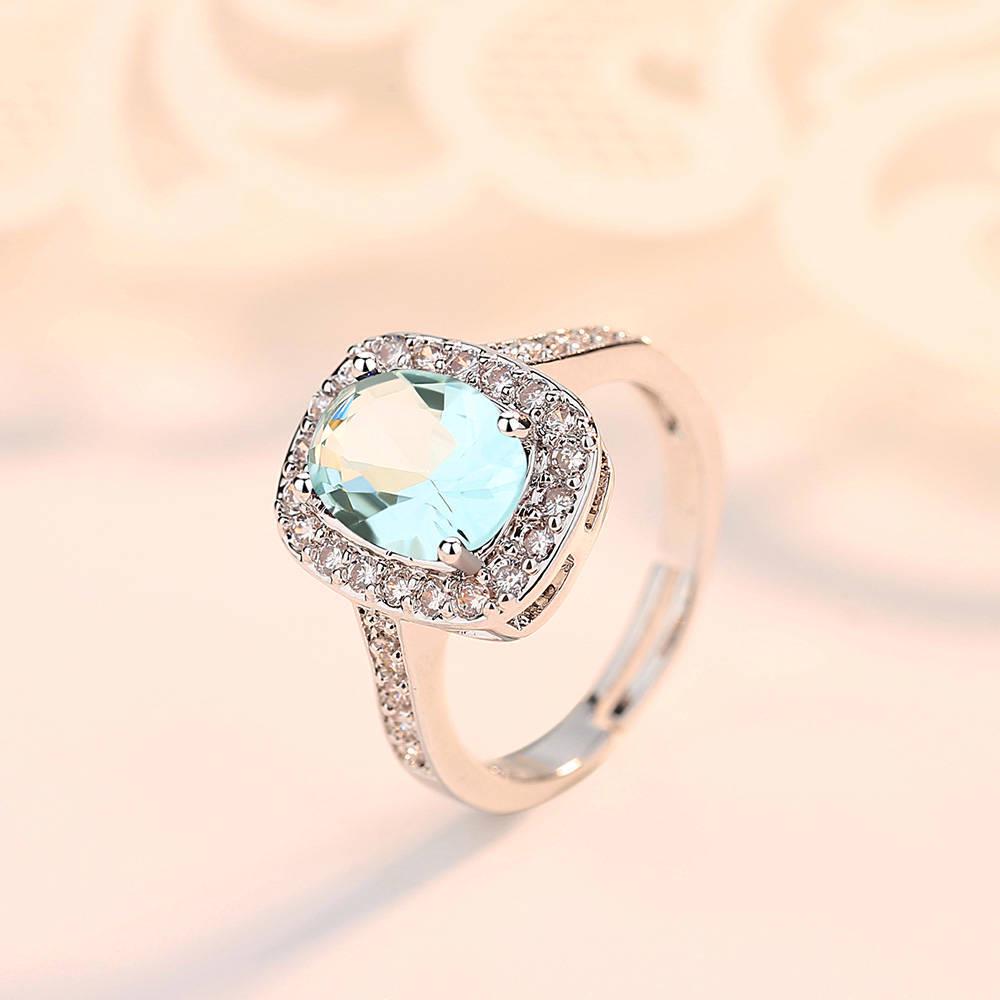 Oval Zircon Ring Living Ring Exaggerated Personality Jewelry Female Open Ring