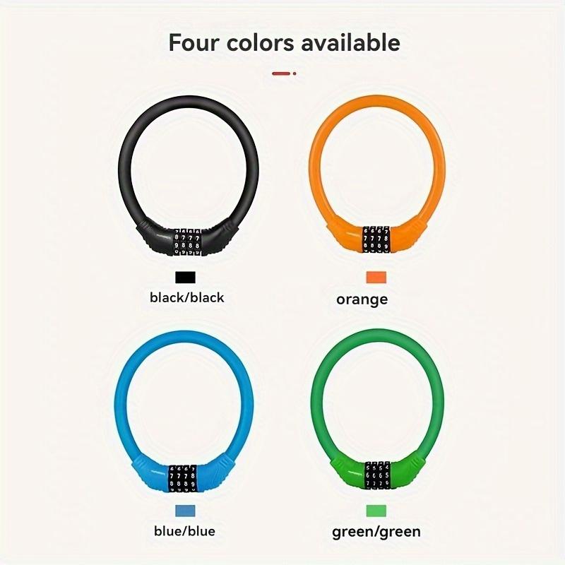 1 Stück Hochleistungs-Diebstahlsicherung Fahrradkettenkabel tragbares Kombinationsfahrradschloss, mit 4-stelliger rücksetzbarer Kombination, geeignet für Fahrräder -16 Zoll