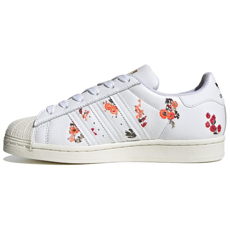 Adidas Womens Superstar 'White Floral' (women's sizes) Cloud White / Cloud White / Skateboard Shoes FY8768