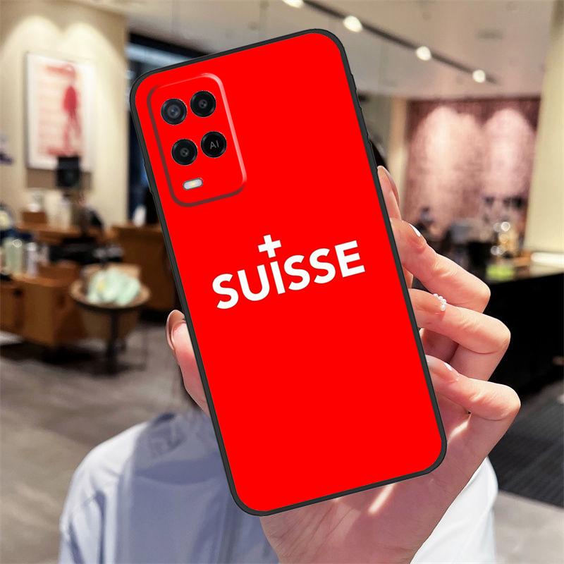 Schweiz Schweizer Flagge Hülle Für Oppo A94 A74 A54 A18 A38 A58 A78 A98 A40 A60 A80 A16 A76 A96 A15 A17 A77 A57S Abdeckung