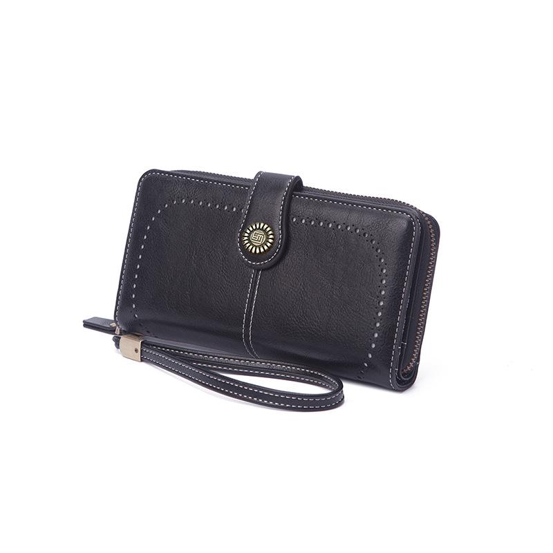Vintage Leather Wallet: Large Capacity Multi-Functional Card Holder and Long Coin Purse for Men and Women