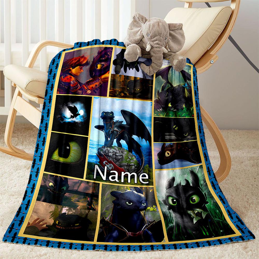 Dragons Friendship Personalized Name Blanket Lightweight Personalized Blanket Comfortable Great for Seaside Picnics Office Home Decor All-Season Use