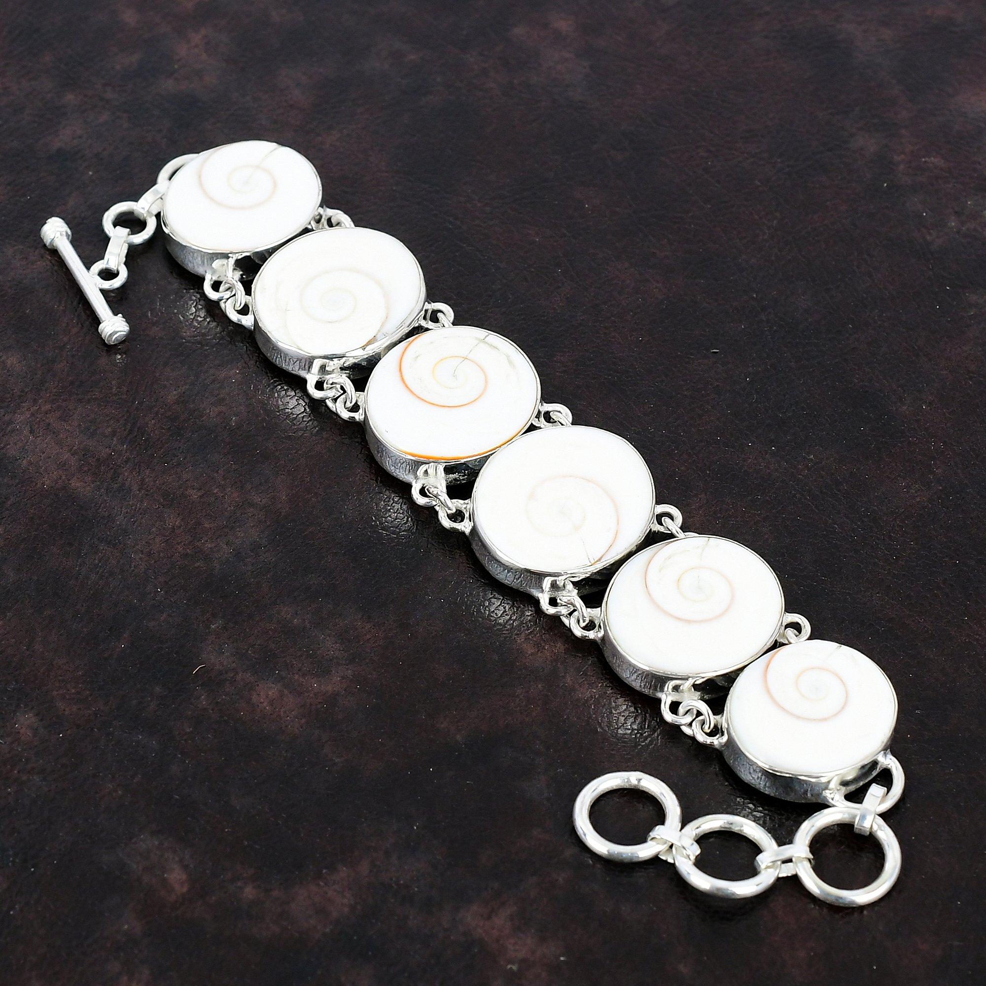 

Браслет из ракушки глаза Шивы, браслет ручной работы из драгоценного камня, браслет из стерлингового серебра 925 пробы, регулируемый браслет-цепочка, серебряный ювелирный подарок для свадьбы Adjustable