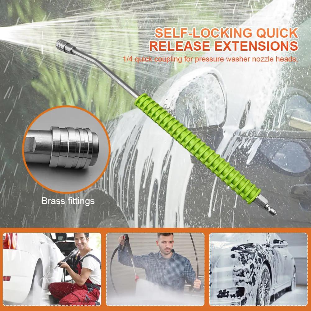 Stainless Steel High-Pressure Spray Gun Wand – Jet Washer Lance Nozzle Extension for Pressure Washer & Car Wash