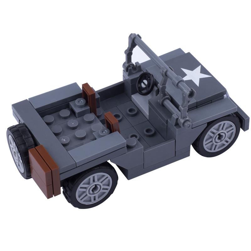 Compatible Military Miniature Swat Willis Jeep Off-Road Vehicle Puzzle Boys Small Particles Building Block