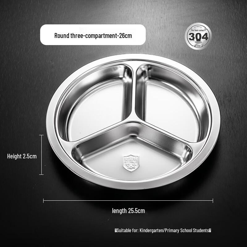 304 Stainless Steel Divided Meal Tray