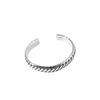 Retro Hip Hop Tire Tread Bangle: Women's Trendy Thai Silver Open Bracelet