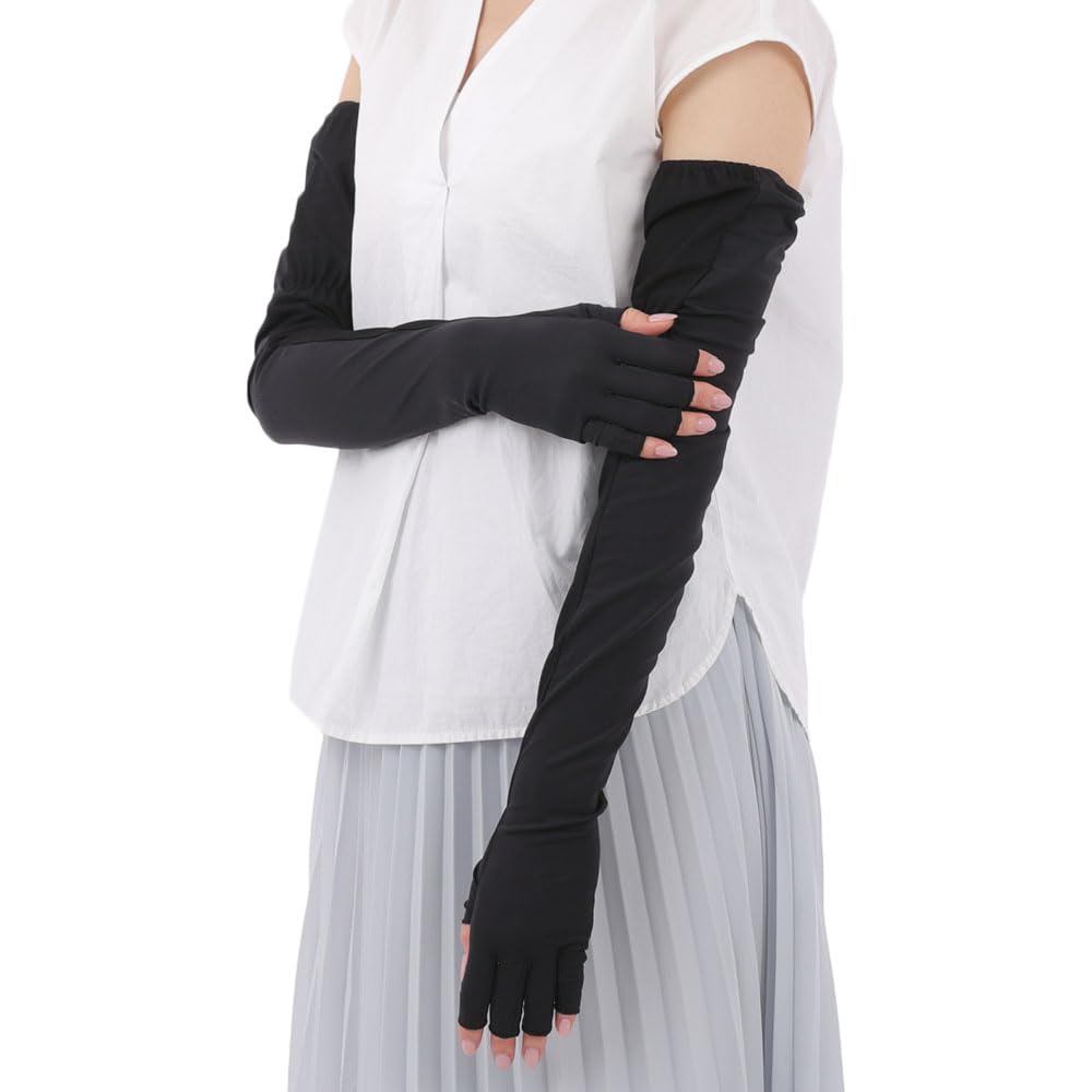 

UP Arm UV Cool to the Ultra Sun UV UV For Total Length 60cm [HANDS MARKET] Covers, Protection, Touch, Long, Protection, Protection, Women s, чёрный