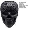 Artistic Resin Figurine Halloween Skull Makeup Brush Holder, Matte Black Gothic Skeleton Pen Organizer Spooky Home Decorations for Desk, Storage