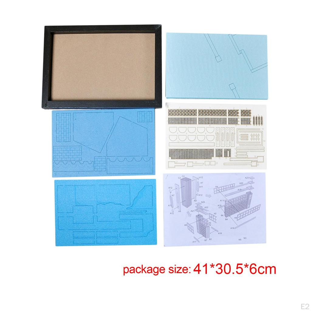 1/35 DIY Assembly Building Model Kits Wooden Puzzle Architecture Scene Collection for Accessory