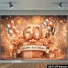 Sfondo 2D Oro Rosa 60° Compleanno Numero 60 Scintillante Banner Fotografico