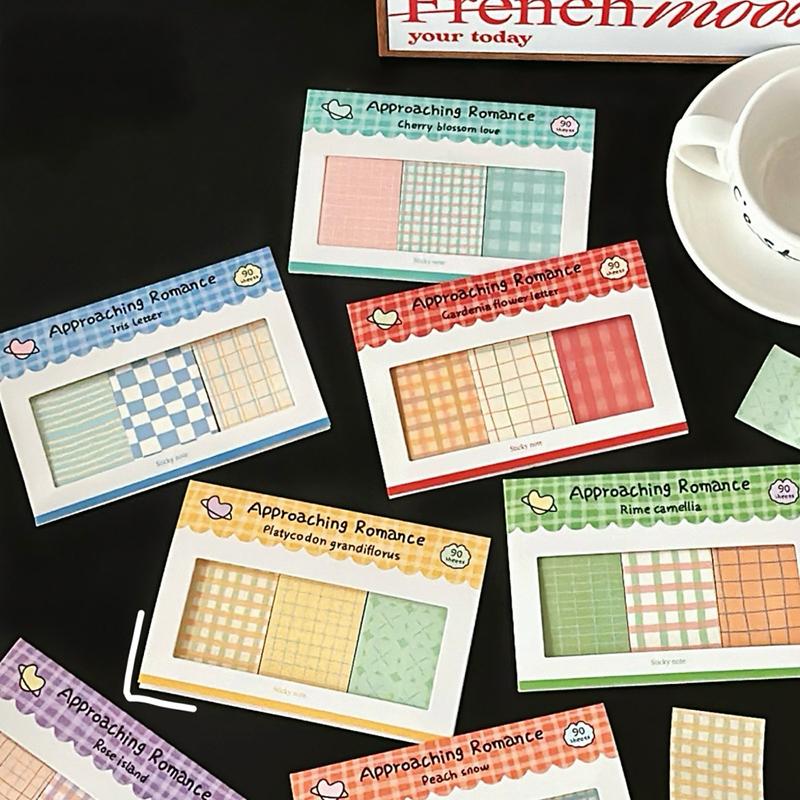 New New Plaid Combination Note Romance Series Hand Account Decoration Basic Material Paper Note Paper Stationery Stationery