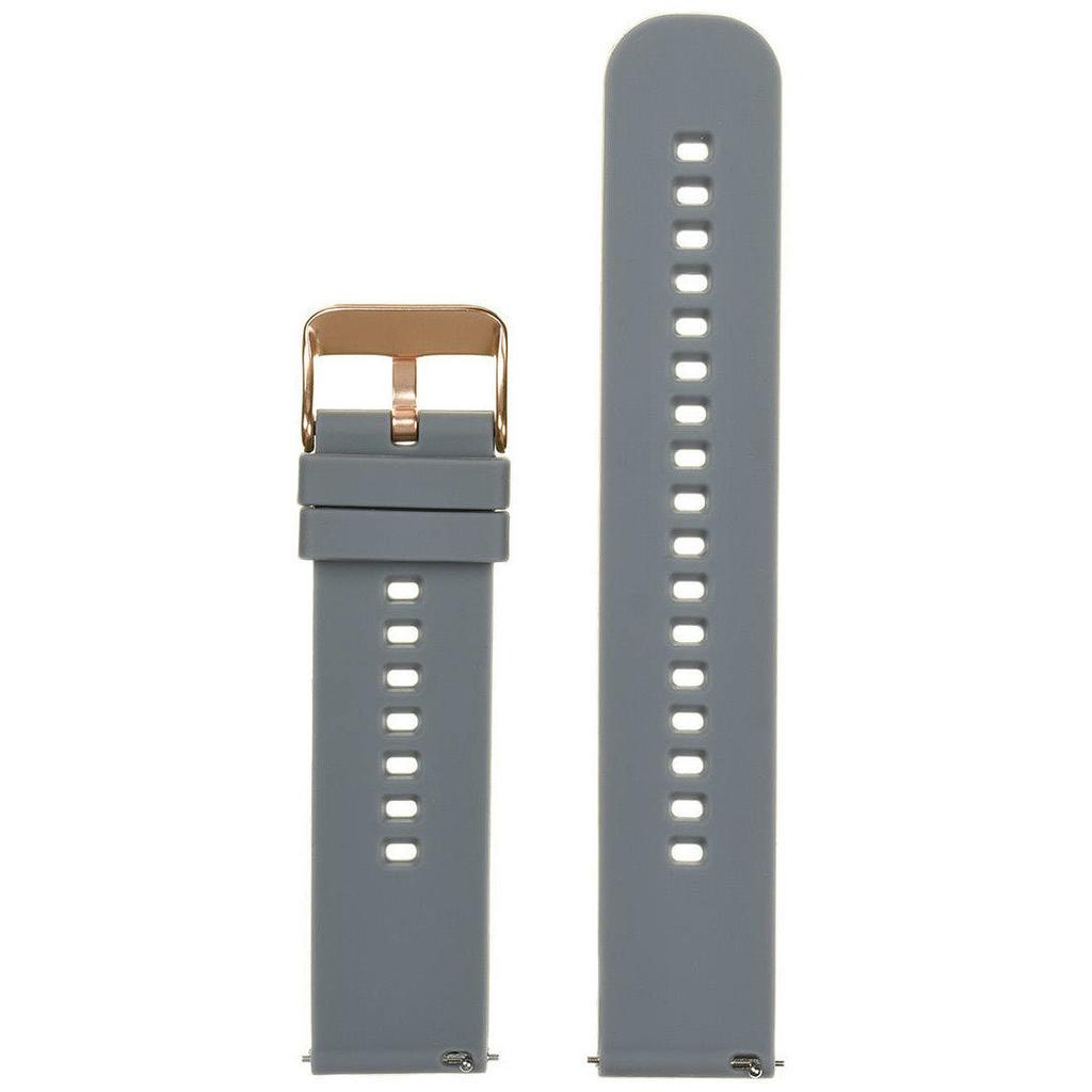 Rubber Watch Strap U27 - Dark Grey/Rosegold - 18Mm