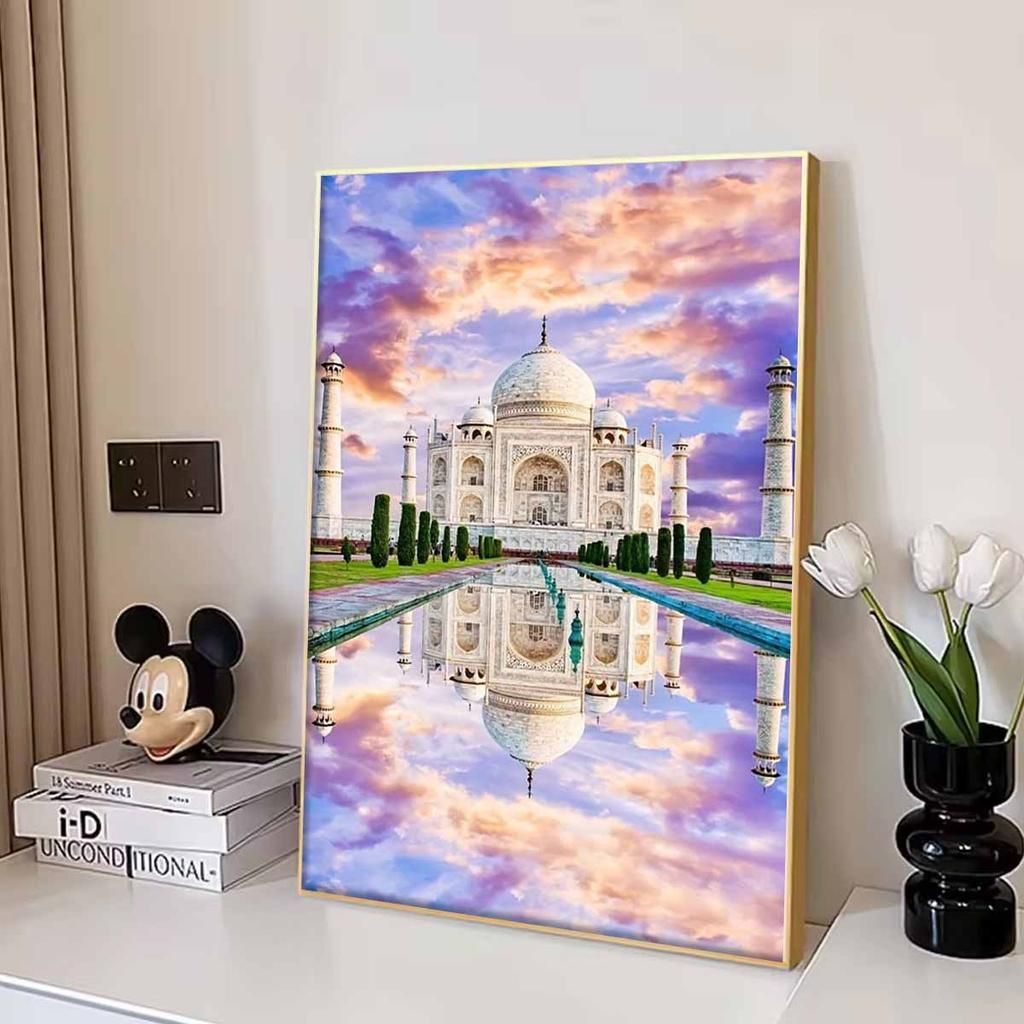 5D Castle Panoramic Full Diamond Painting Painting Set, DIY Rhinestone Cross Stitch Craft Decoration Home Wall Ornaments Gifts