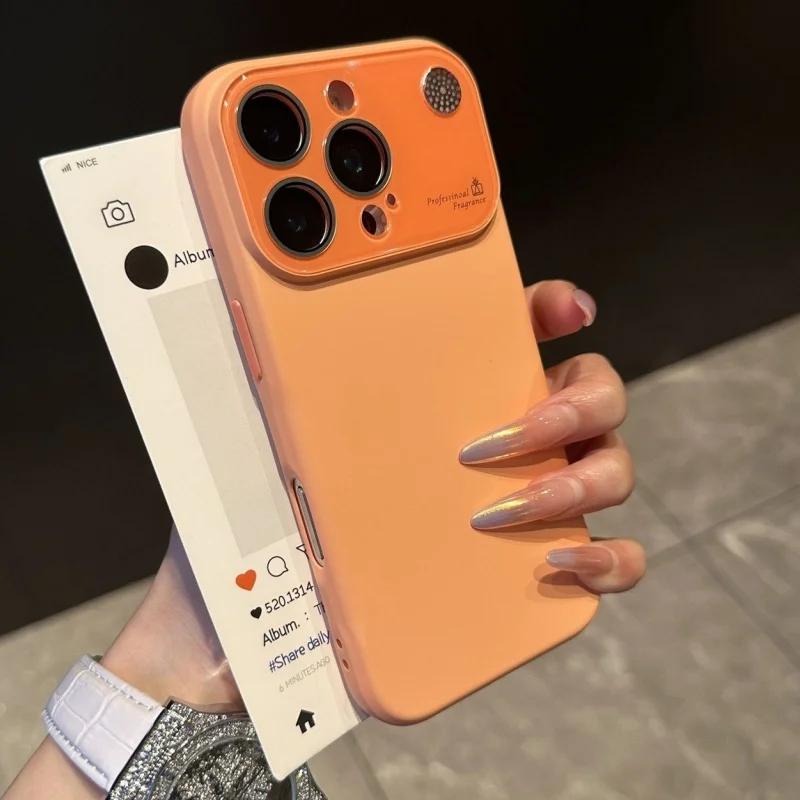 Liquid Silicone Soft Phone Case With Lens Fragrance Protection For iPhone 16 15 Plus 14 13 17 Pro Max 11 Plain Shockproof Cover