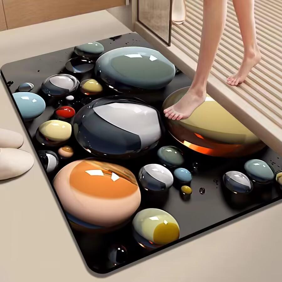 Elegant Stone Anti-Slip Quick-Dry Bathroom & Kitchen Mat