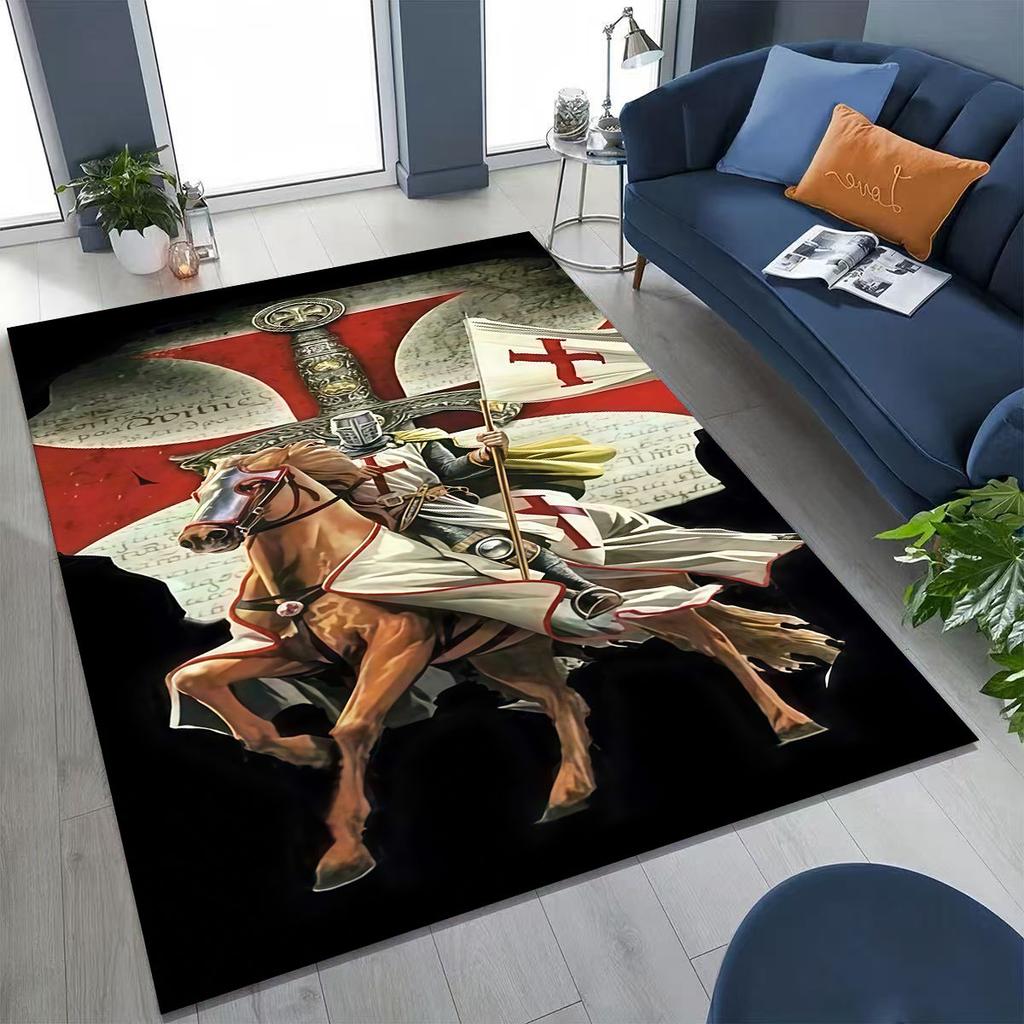 Templar Blood Knight Honor Holy Crusader Cartoon Rug for Bedroom Living Room Sofa Home Doormat Decor,Kid Play Non-slip Floor Mat