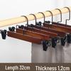 JINGRUIXIANG Vintage Wooden Trousers Hangers with Strong Black Hooks, 32cm (10-Pack)