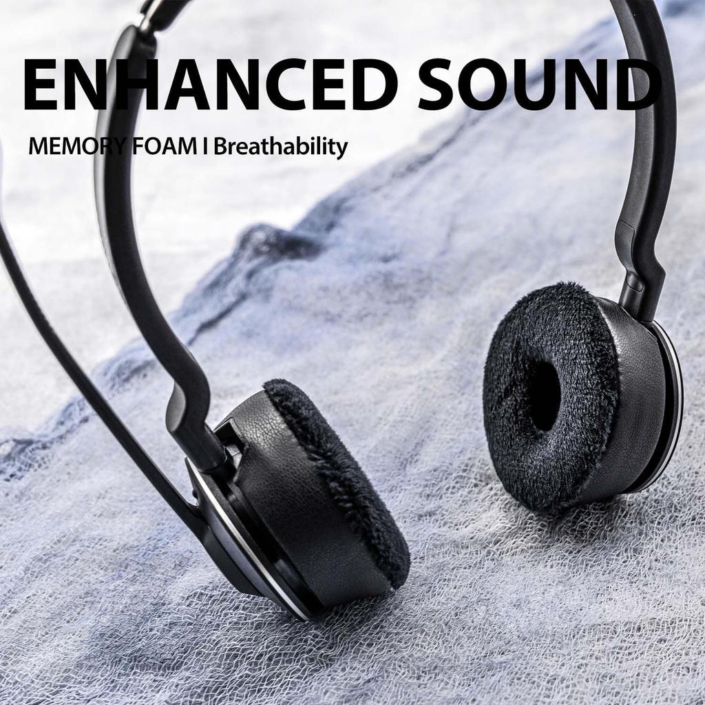 Engage 75 Earpads - Compatible with Engage 75/65 Headset I Hybrid Velour Replacement Ear Cushions with Microphone Foam - NOT FIT Engage Convertible