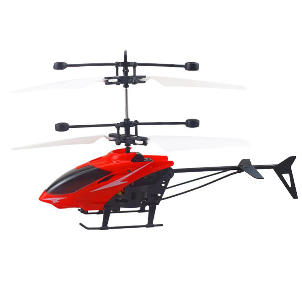 Induction Helicopter Toy for Beginners USB Charging Automatic Rise RC Aircraft Toy Flying Toy for Daily Play Red