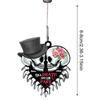 Cartoon Skull Car Rearview Mirror Acrylic Pendant Funny Car Ornament Charm Accessories Halloween Gothic Swing Pendant for Auto