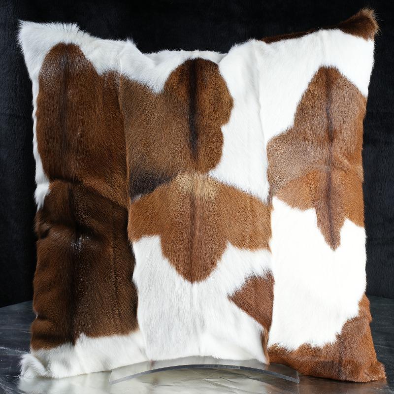 Plush Cow Print Pillowcase 50x50cm Double-sided Cushion Cover Artistic Color-block Throw Pillow Cover Home Decor