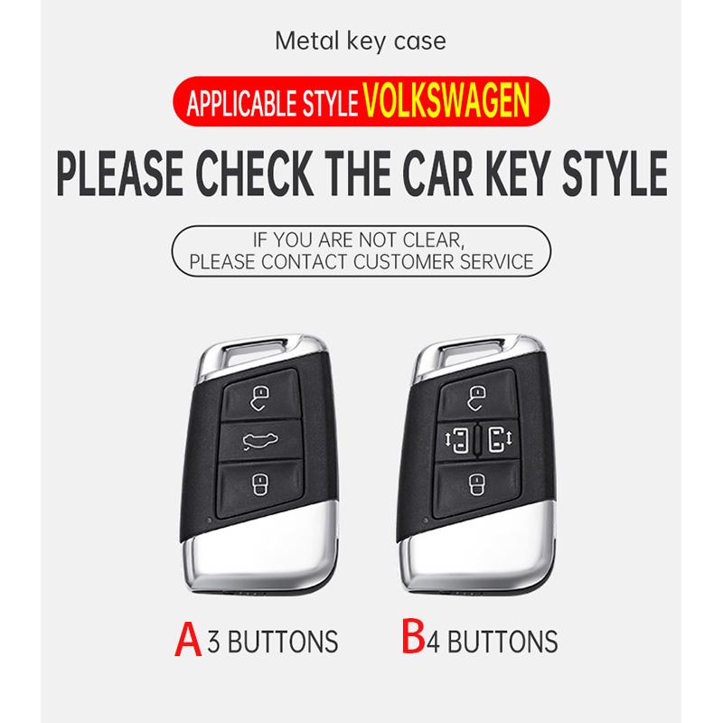 Metal Car Key Case Cover For Skoda Kodiaq Karoq Octavia Fabia For Ateca For Volkswagen Vw Passat B8 Polo Tiguan Atheon Taos