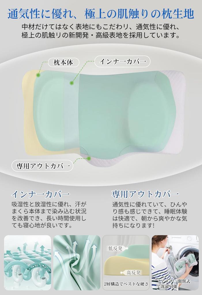 Popular Memory Foam Pillow for Side Sleepers, Comfortable Sleep with a Two-layer Design, Suitable for Back, Side, and Stomach Sleepers, with a