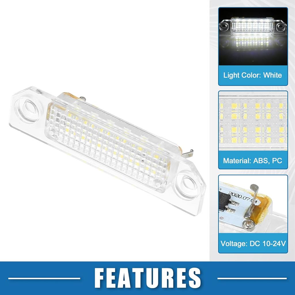Car LED License Plate Light Assembly No.6E5Z13550A for Ford Fusion 2006-2012 Plastic White Light (Set of 2)