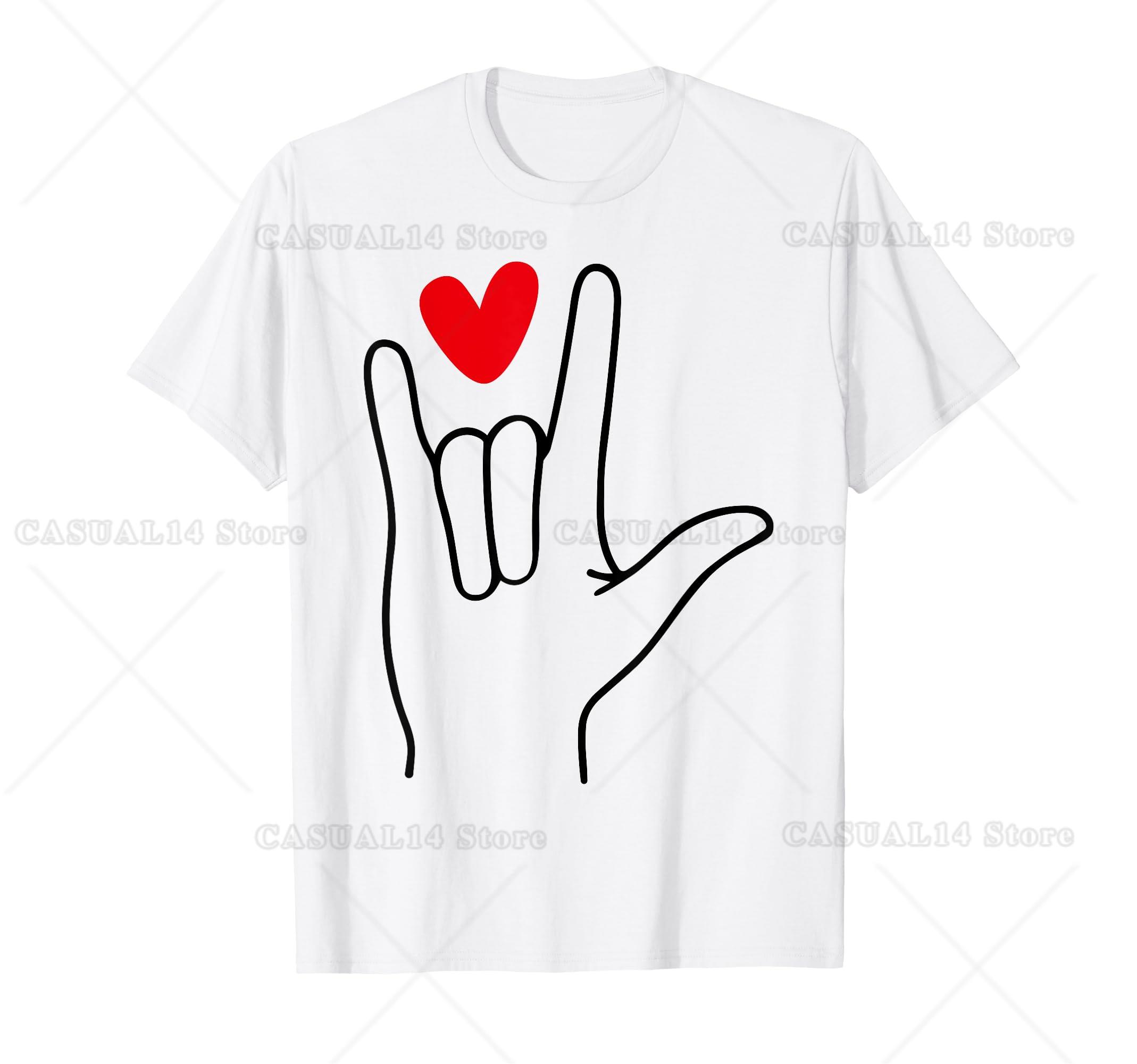 I Love You Sign Language Cute Happy Valentine’s Day T-Shirt S