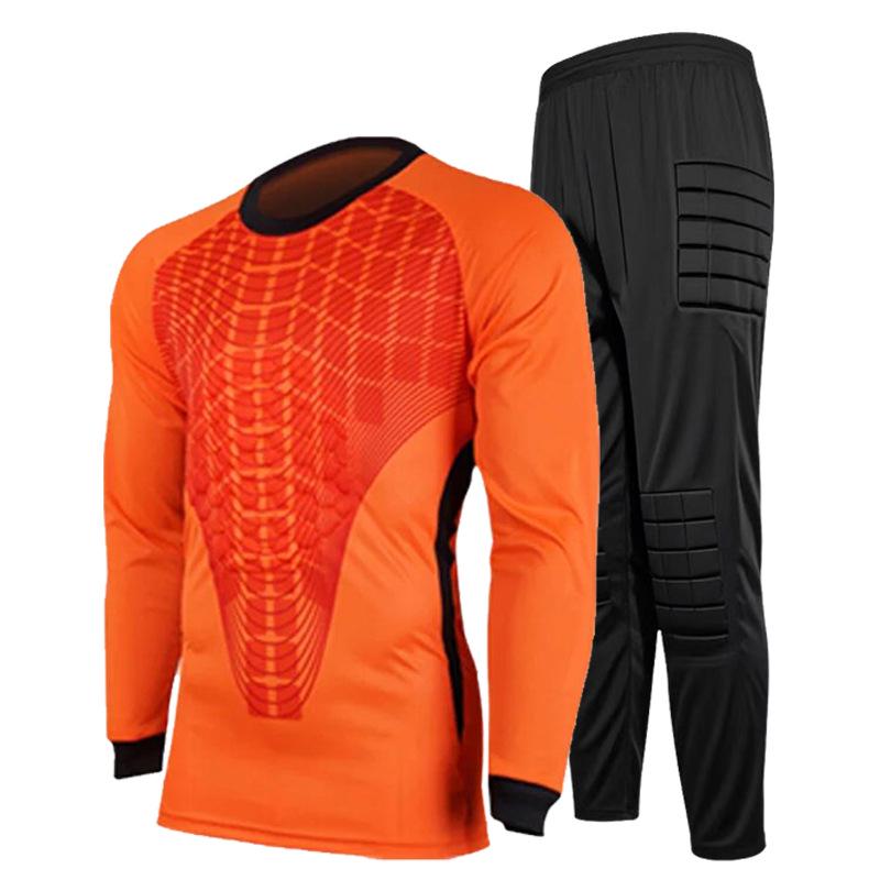 Goalkeeper Uniform Set: Adult  Children Long Sleeve Padded Training Jersey Kit XL