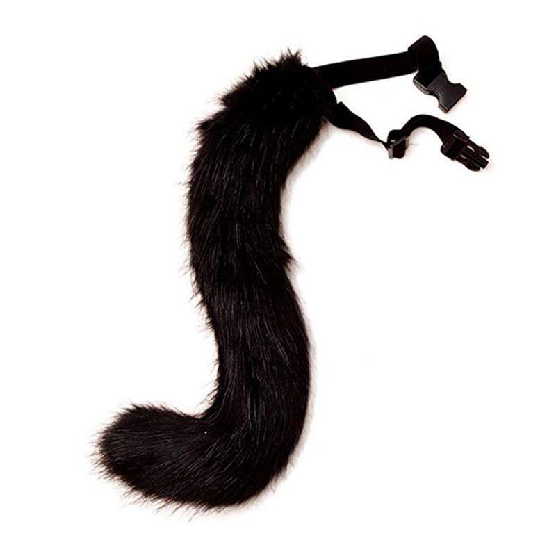 

Hairy And Adjustable Halloween Christmas Simulation Fox Tail Cosplay Accessory Black