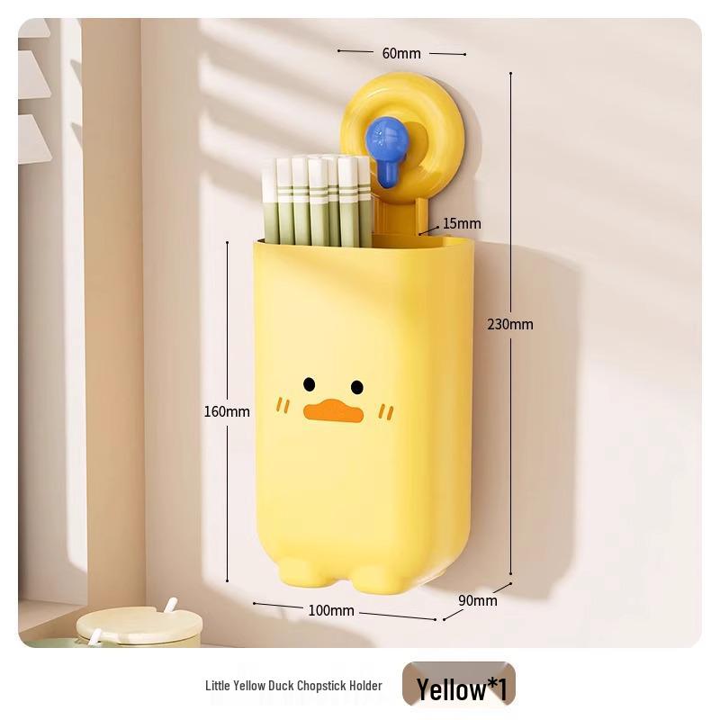 

Настенный держатель для столовых приборов на присоске: Подставка для сушки большой вместимости для палочек для еды, ложек и ножей - Не требует сверления. лимонно-желтый