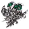 2pcs Rhinestone Crystal Owl Brooch Pin Gold-Tone Alloy Crystal Owl Lapel Pin  For Women