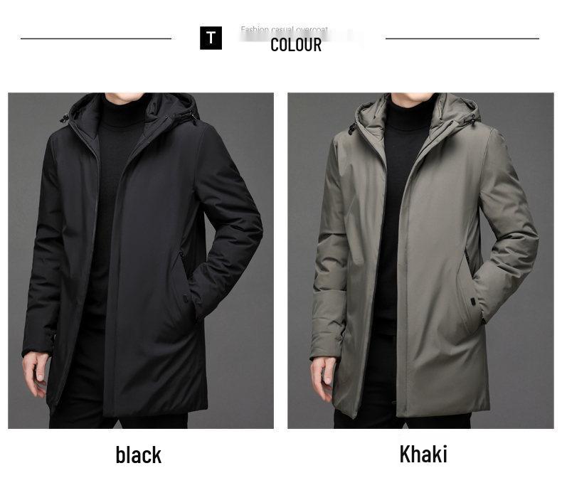 Abrigo con capucha de algodón de invierno: Cálido, Versátil, Disponible en Todos los Colores y Tallas para Hombres de Mediana Edad