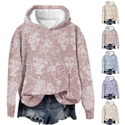 Women's Tops Sweatshirt Print Round Neck Hooded Casual