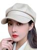 Casquette PU Faux Leather Hunting Cap Newsboy Cap All Season Spring Summer Autumn Winter Hat Beret Marine New York Hat 56 57 58 Cm Off White Numbered