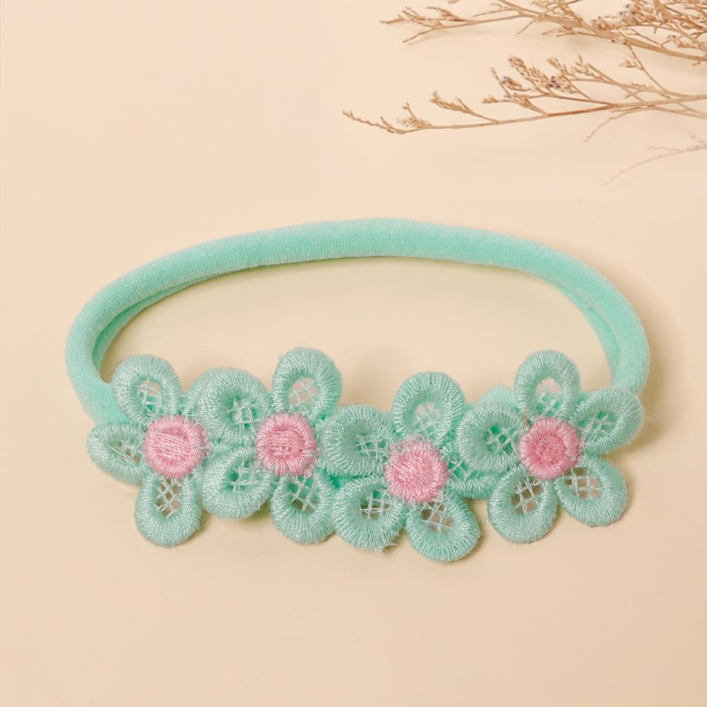 2025 New Spring-Summer Baby Headbands Solid Color Floral Kids Hair Accessories Soft Nylon Infant Headwear Gentle Cute Must-Have